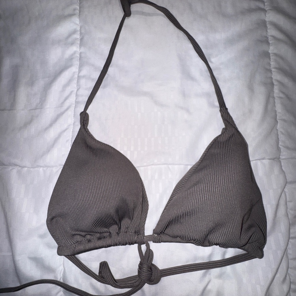 Elegant Gray Halter Bikini Top